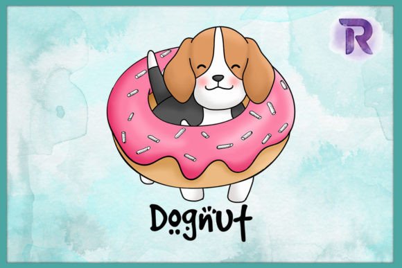 Animal Puns Dog Dognut Donut PNG
