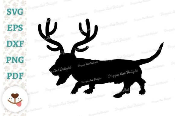 Basset Hound Christmas Dog Reindeer