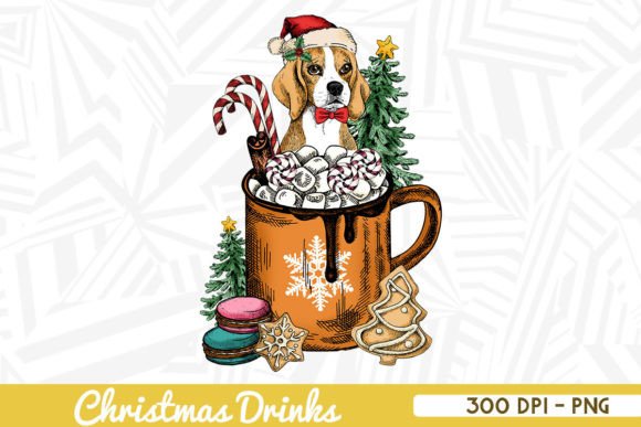 Christmas Drinks Cute Dog Sublimation