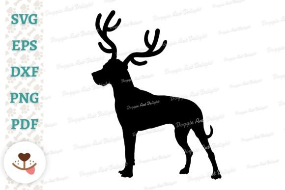 Christmas Great Dane Dog Reindeer Antler