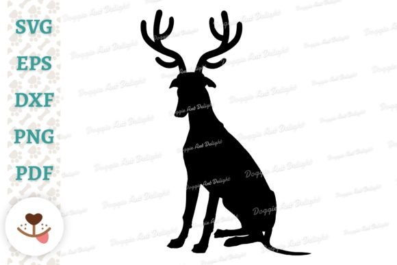 Christmas Greyhound Dog Reindeer Antlers
