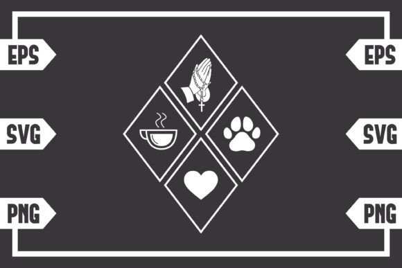 Coffee Jesus Heart and Dog Paw