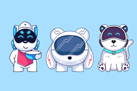 Cute Robot Dog Cartoon Animal Bundle
