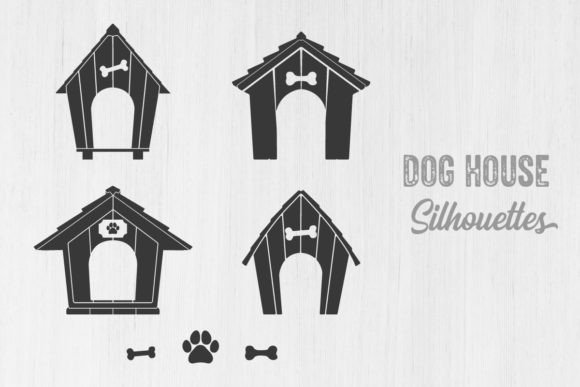 Dog House Silhouettes, Dog House Vector