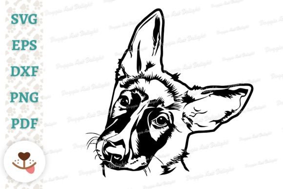 German Shepherd Puppy Dog Face Head Tilt