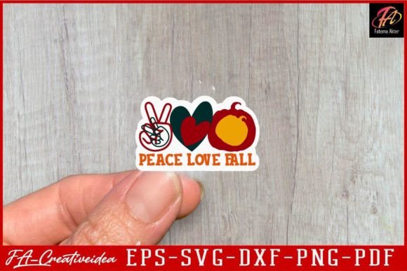 Peace Love Fall Stickers Svg Design