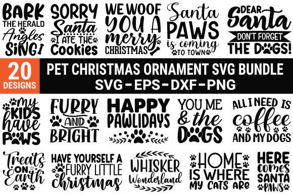 Pet Christmas Ornament SVG Bundle