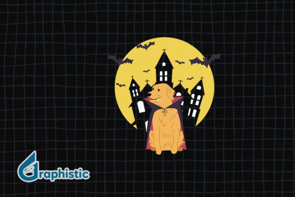 Pumpkin Witch Golden Dog