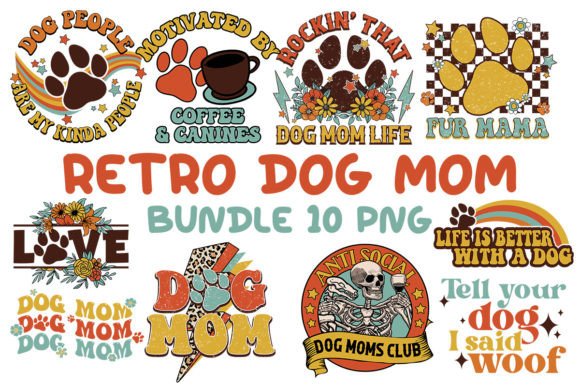 Retro Dog Mom Sublimation Bundle